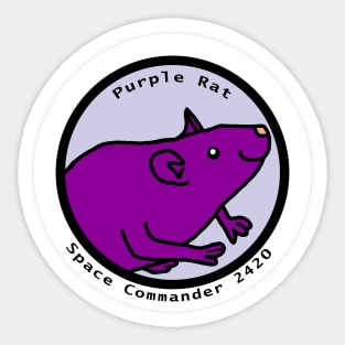 Portrait of Space Commander Purple Rat Sticker